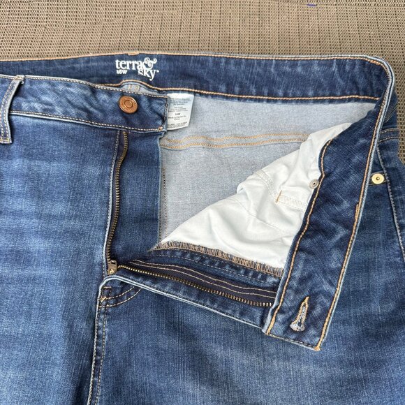 Terra & Sky Womens Size 16W Blue Straight Leg Denim Jeans Stretch - Picture 11 of 11